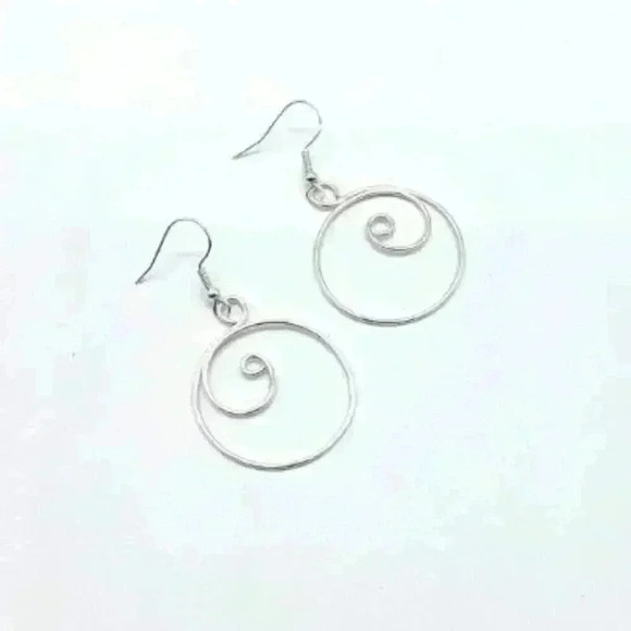 Silver Swirl Earrings - Picture 1 of 1